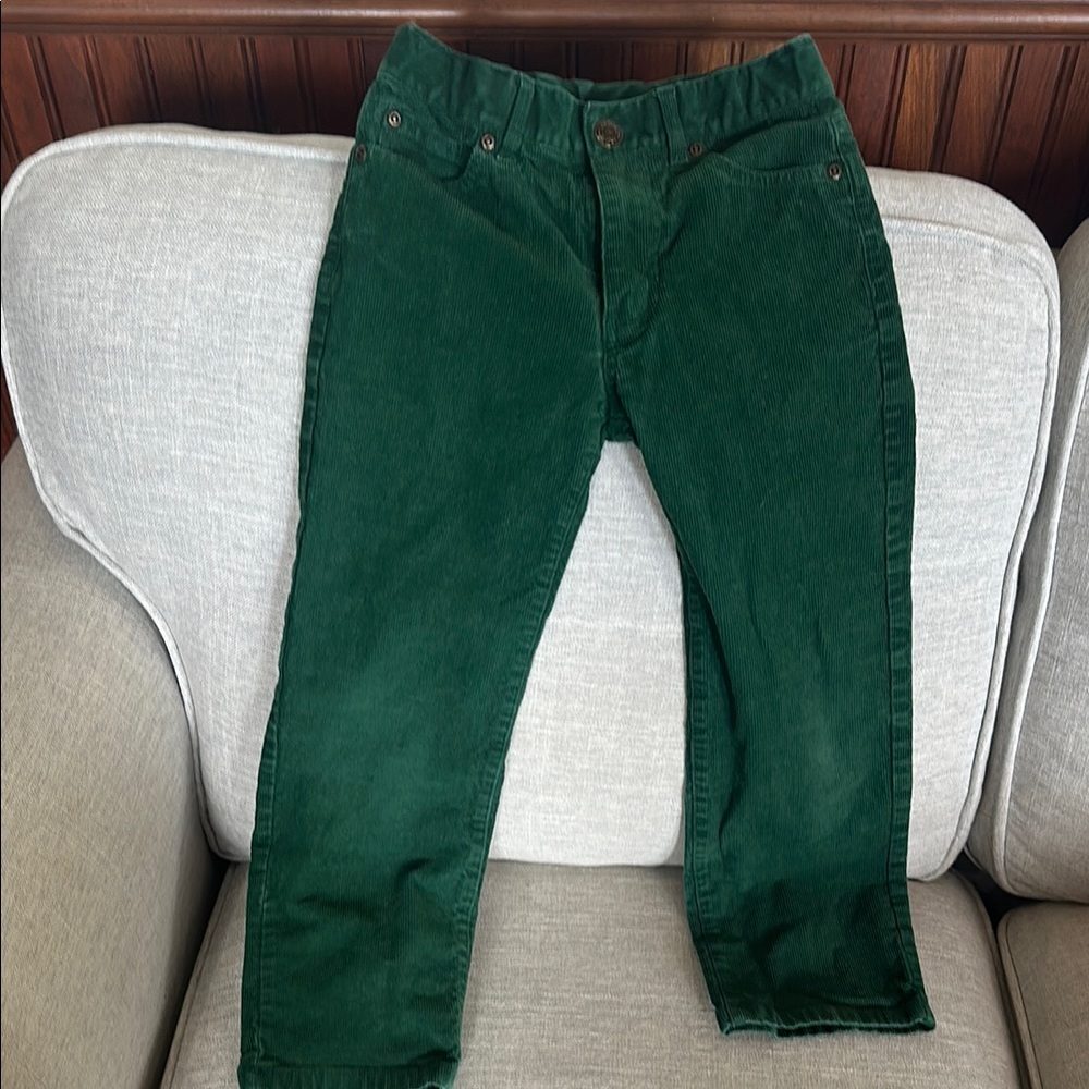 Janie and Jack Green Corduroy Kids Pants